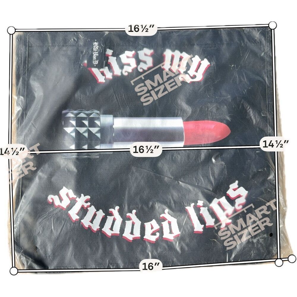 Kat Von D TOTE BAG 16 inch 'KISS MY STUDDED LIPS' Studded Kiss*RARE* NWT